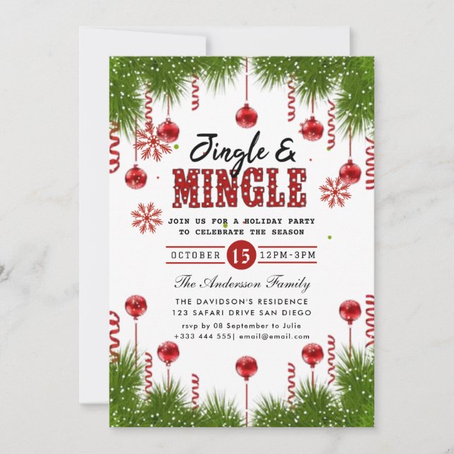Invitation de Jingle & Mingle Holiday Party (Devant)