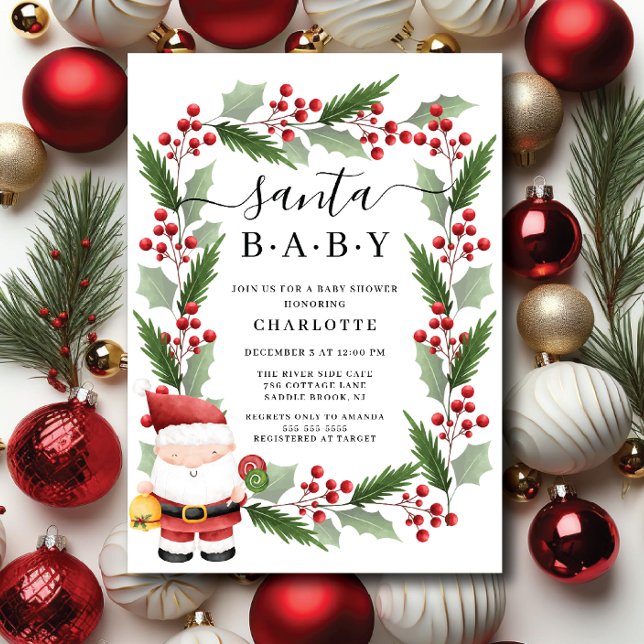 Invitation de Jolly Père Noël Baby shower (Créateur téléchargé)