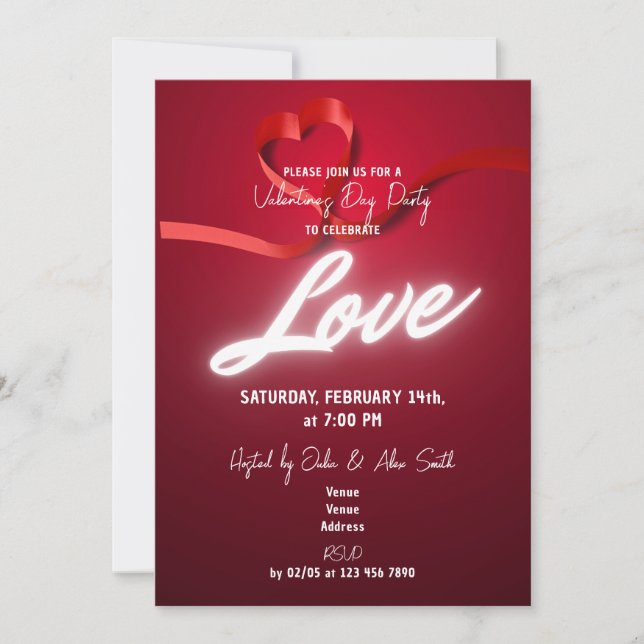 Invitation de jour de la Saint-Valentin d'amour de (Devant)