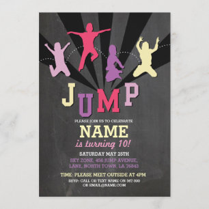 Invitation de Jump Trampoline pour la fête d'anniv