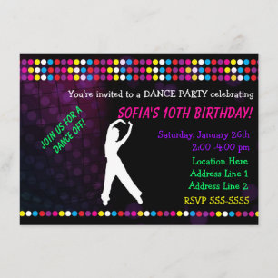 Invitation de Just Dance Party Disco Ball