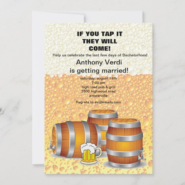 Invitation de Keg Party (Devant)