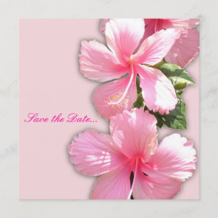 Invitation de ketmie de rose "faites gagner date"