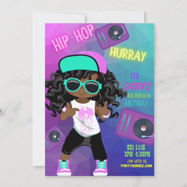 Invitation de Kickback anniversaire (fille) (Devant)