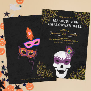 Invitation de la balle d'Halloween Masquerade