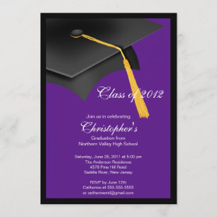 Invitation de la Black Grad Casquette Graduation P