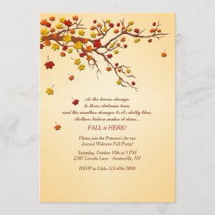 Invitation de la branche de l'arbre d'automne