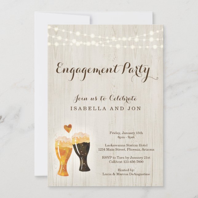 Invitation de la Brasserie Engagement Party| Bière (Devant)
