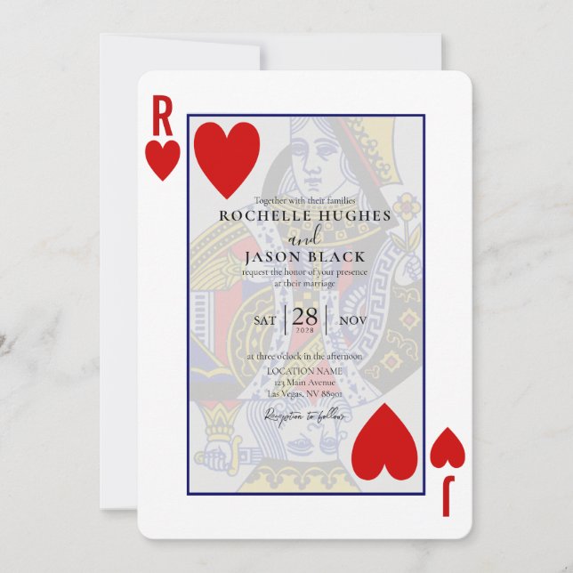Invitation de la carte de jeu King Queen (Devant)
