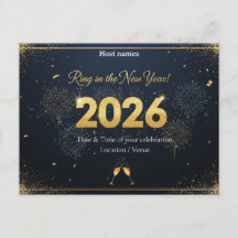 Invitation de la carte postale du réveillon du Nou