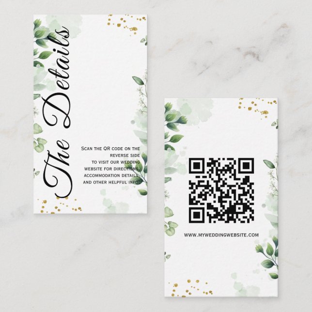 Invitation de la carte verte minimale (Devant / Derrière)