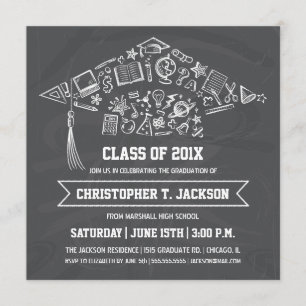 Invitation de la casquette de graduation de tablea