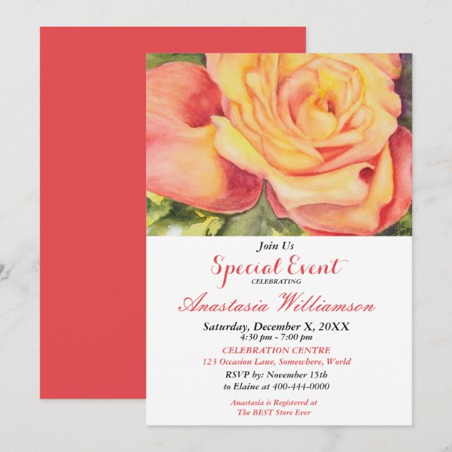 INVITATION DE LA CÉLÉBRATION DU DÎNER (Devant / Derrière)