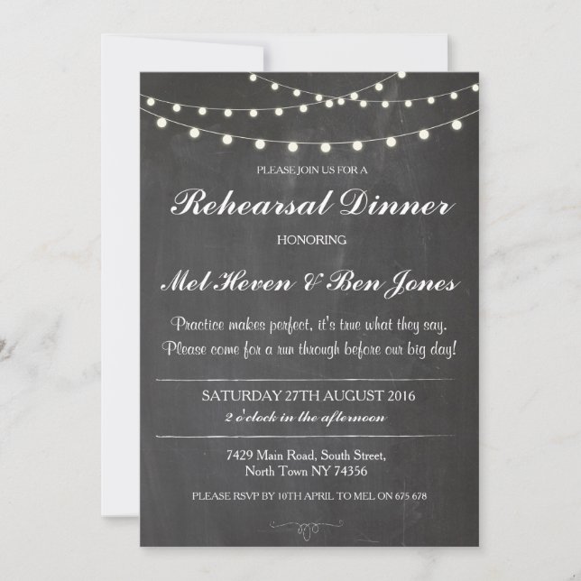 Invitation de la cérémonie du dîner de mariage (Devant)