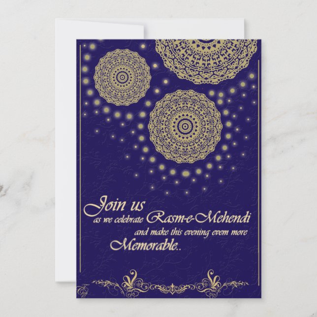 Invitation de la cérémonie Mehendi/Henna (Devant)