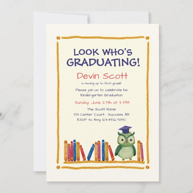 Invitation de la Chouette de graduation (Devant)