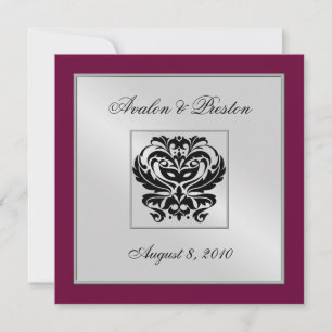 Invitation de la cime de Mariage damassé en Bourgo