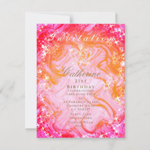 Invitation de la Couronne rayonnante Pink Peach