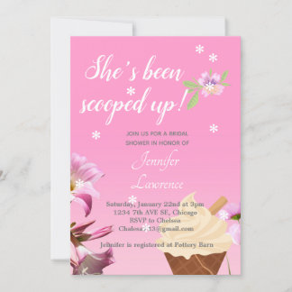 Invitation De La Crème De Glace À La Douche Nuptia