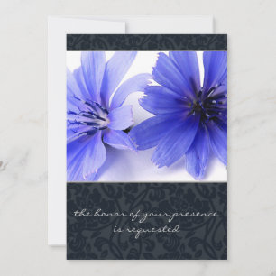 Invitation de la Dark Navy Floral Mariage damassé