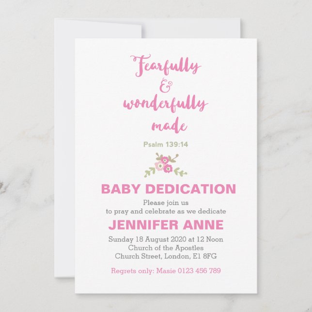 Invitation de la divinité de bébé avec crainte et  (Devant)