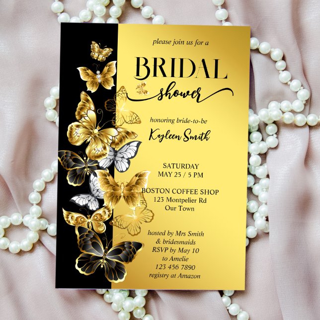 Invitation de la douche de la nuptiale des papillo (Créateur téléchargé)
