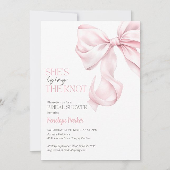 Invitation de la douche nuptiale (Devant)