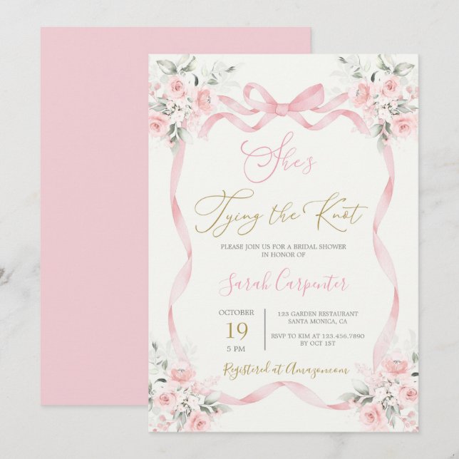 Invitation de la douche nuptiale (Devant / Derrière)