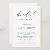 Invitation de la douche nuptiale à cadre doré mode