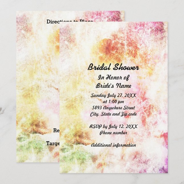Invitation de la douche nuptiale Abstraite des cou (Devant / Derrière)