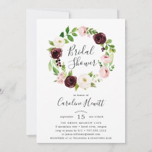 Invitation de la douche nuptiale Blush Romance