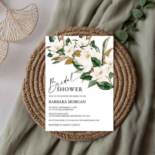 Invitation de la douche nuptiale Boho Magnolia (Créateur téléchargé)