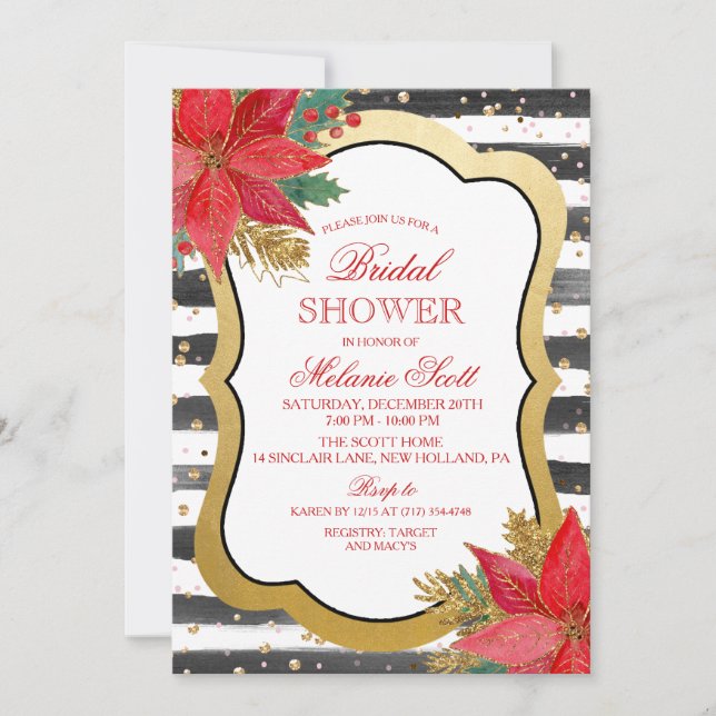 Invitation de la douche nuptiale de vacances de Po (Devant)