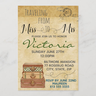 Invitation de la douche nuptiale de voyage