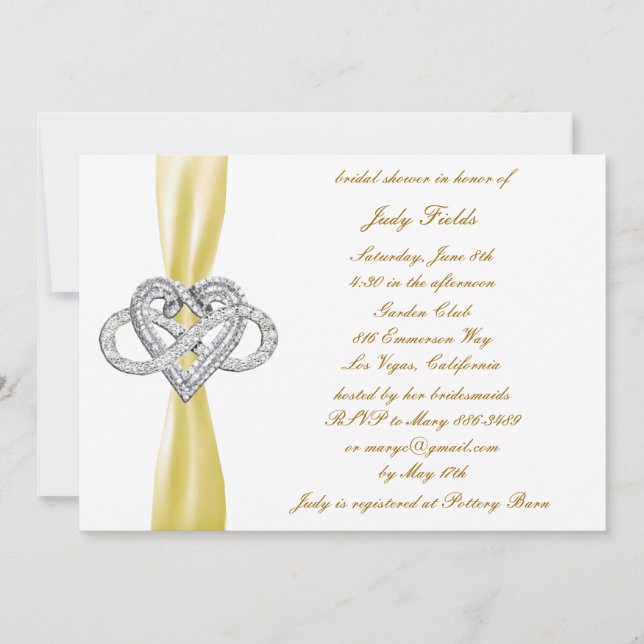 Invitation de la douche nuptiale du coeur de l'inf (Devant)