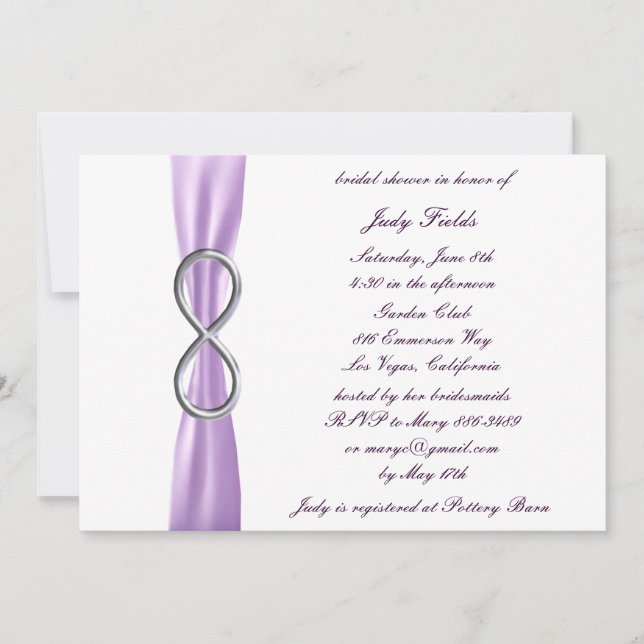 Invitation de la douche nuptiale du Mariage Lavend (Devant)
