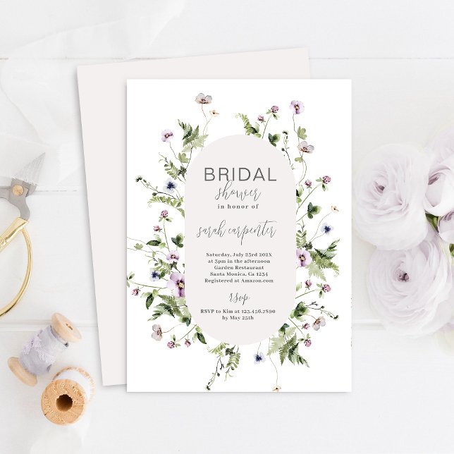 Invitation de la douche nuptiale Fleur sauvage Boh (Créateur téléchargé)