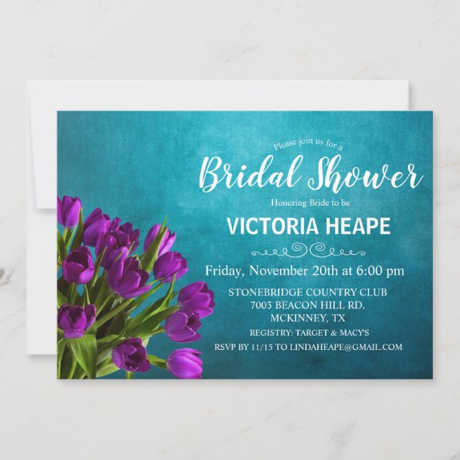 Invitation de la douche nuptiale florale Tulip (Devant)