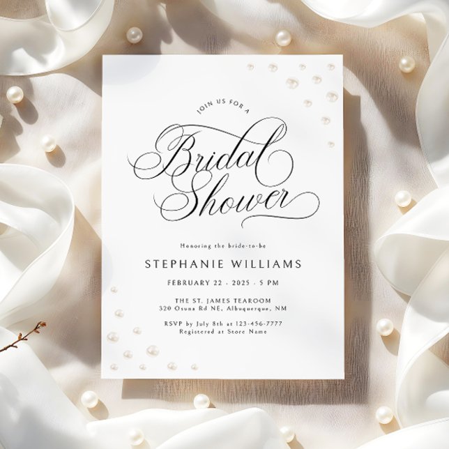 Invitation de la douche nuptiale Ivory Pearls (Créateur téléchargé)