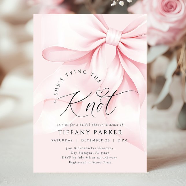 Invitation de la douche nuptiale Pink Tying (Créateur téléchargé)
