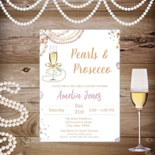 Invitation de la douche nuptiale Prosecco et Pearl