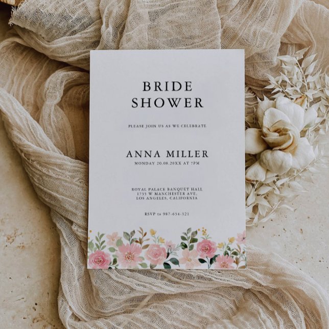 Invitation de la douche nuptiale rose Mariage (Rose Wedding Bridal Shower Invitation)