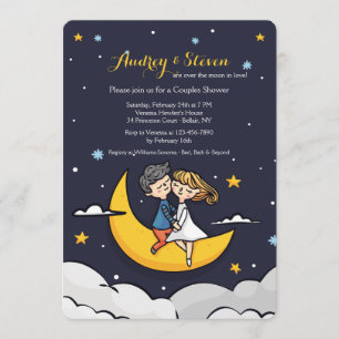 Invitation de la douche sur la lune