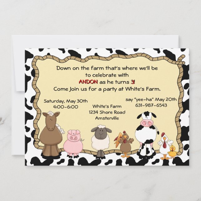 Invitation de la ferme Yee-Ha (Devant)