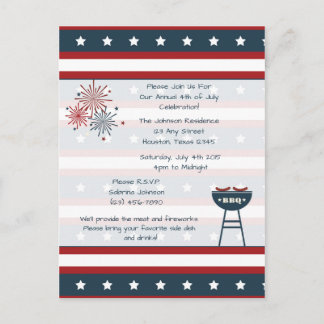Invitation de la fête 4 juillet Étoile