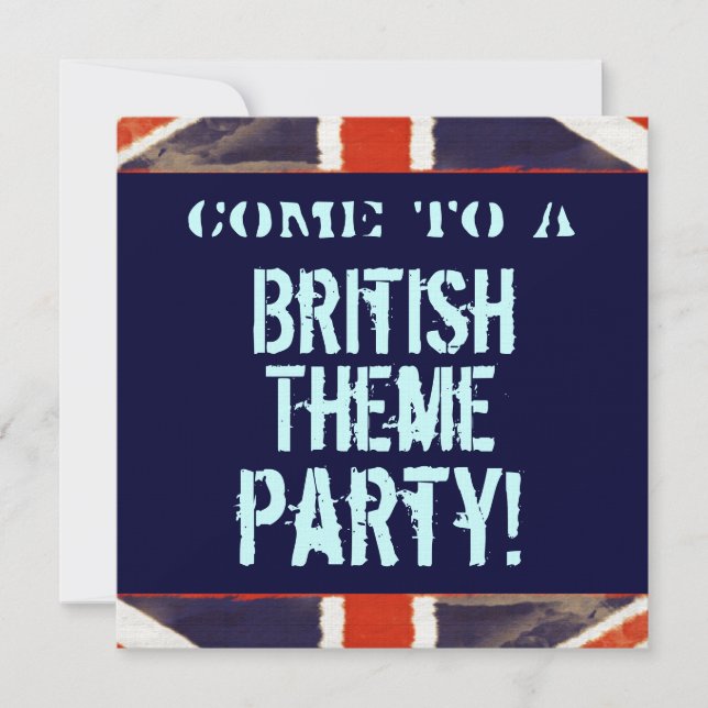 Invitation de la fête à thème britannique (Carré) (Devant)