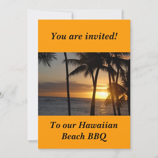 Invitation de la fête à thème hawaïenne (Devant)