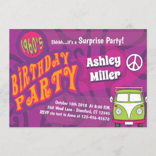 Invitation de la fête à thème hippie