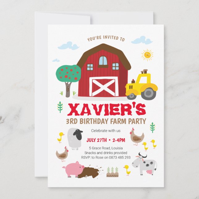Invitation de la fête agricole, anniversaire de la (Devant)