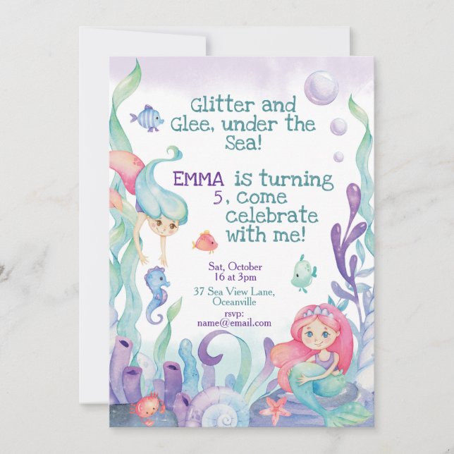 Invitation de la Fête Anniversaire de enfant à thè (Devant)